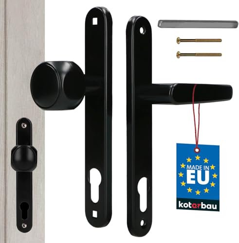KOTARBAU® Drücker-Knauf 90 mm Türklinke Schwarz Türgriff PZ Langschild Garnitur Türknauf Drückergarnitur Zimmertür Türbeschlag Türbeschläge Innentüren Türdrücker Türdrückergarnitur Aluminiumeinsatz