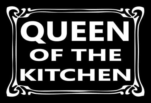 mrdeco Holzschild 12x18cm Queen of The Kitchen Küche Sprüche Holz Schild