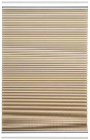 Brillant® Premium Plissee ohne Bohren zum Kleben, Plisseerollo mit Aluminium-Klebeleiste | Sonnenschutz & Sichtschutz für Fenster & Balkontür | Beige - Sand | 100x130 cm (BxH)