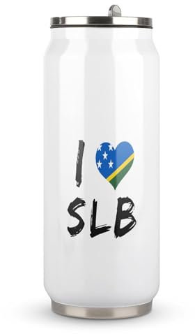 Vasos de viaje de acero inoxidable con la bandera nacional de las Islas Salomón, con tapa y popote, vaso de viaje de acero inoxidable para mantener las bebidas frías y calientes, 500 ml