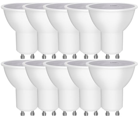 Bright Source Non-Dimmable LED GU10 Bulb, 4.5W, 345lm, 38°, 3000K Warm White, 10 Pack