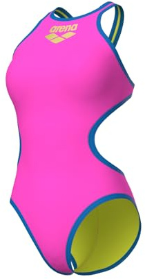 ARENA One Big Logo One Piece Women's Swimsuit, Quick Drying Swim Suit, Sporty Swimwear in MaxLife Eco Fabric with Maximum Chlorine Resistance and UPF 50+ UV Protection