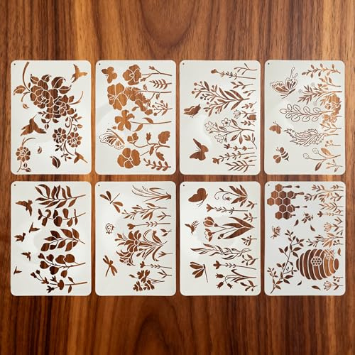 CAPASTEC Wiederverwendbare Bastelschablonen 8 Stück Für Heimdekoration | Milchweiß, PET, 29.7x21cm, Für Basteln, Für Scrapbooking, Malvorlagen, Bastelvorlagen