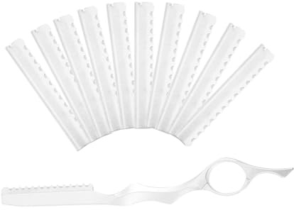 MUCKLILY Haarstyling Rasiermesser Satz Mittlere Größe Manuell Metall Rasierer Mit 10 Ersatzklingen Für Professionelles Ausdünnen Und Trimmen