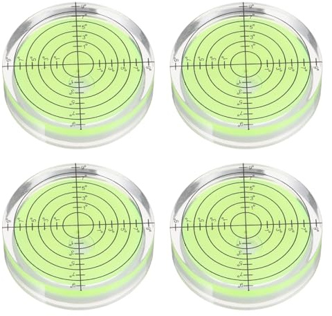 PATIKIL 4pcs Round Bubble Level 40x10mm Mini Circular Bullseye Spirit Levels Measuring Layout Tools for Leveling Camera Tripod Telescope Workshop Turntable Pictures Frame, Green