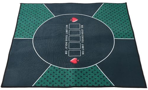 HONITANO Pokertischmatte Rechteckig aus Strapazierfähigem Unbedenklichem Stoff rutschfeste Brettspiel Unterlage für Reisen Pokerturniere und Spieltische