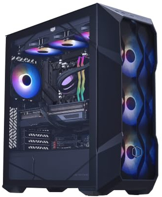 Cooler Master TD5 Pro Gaming PC 7800X3D + RX 9070 XT ATX PC de escritorio | AMD Ryzen 7 7800X3D + AMD RX 9070 XT 16GB Gaming PC, 32GB DDR5 6000MHz, 2TB M.2 SSD, 360mm AIO Cooler, Windows 11