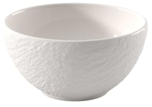 Villeroy & Boch – Manufacture Ice Müslischale, ca. 14 × 14 × 7 cm, Weiß mit matt-glänzender Eisoptik, spülmaschinenfest & mikrowellensicher, Schale für Müsli & Bowls, Premium Porzellan