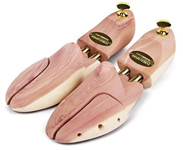 Schlesinger - 8 Paar Premium Schuhspanner aus edlem Zedernholz für Herrenschuhe. Modell Kaiser. Größe 47/48. Gold Knauf.