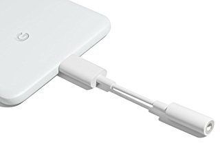 Google Pixel 2, XL USB-C to 3.5mm Headphone Audio Jack Adapter,White