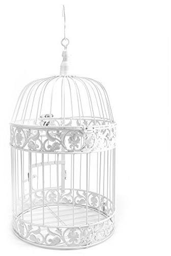 Vogelkäfig im Vintage-Stil für den Hochzeitstisch, 19 x 35 cm, mit rundem Haken an der Oberseite