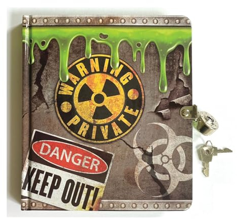 Playhouse Radioactive Glow in The Dark Lock and Key Lined Page Diary for Kids