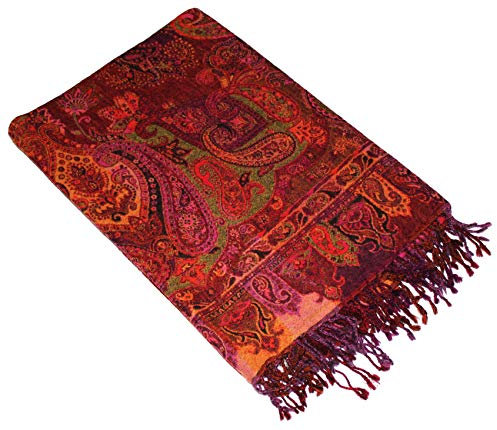 Lorenzo Cana Luxus Wolldecke Jacquard gewebt aus feinster Wolle vom Merino Lamm Paisley Wohndecke Decke Wolle Sofadecke Kuscheldecke 140 cm x 200 cm - 9612077