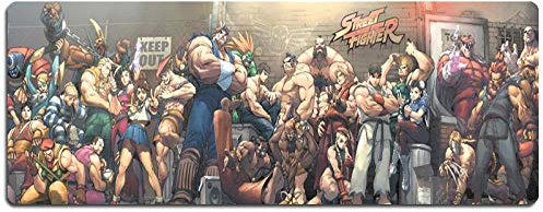 Tapis De Souris Street Fighter 800X300Mm, Tapis De Souris Speed Gaming, Tapis De Souris Grand Format XXL avec Base De 2Mm D'Épaisseur, pour Ordinateurs Portables, Pc