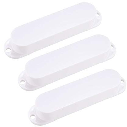 Sourcing map Lot de 3 capots de micro à simple bobinage scellés pour guitare Fender ST Stratocaster Blanc