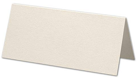 ARTOZ 150x Tischkarten - Ivory-Elfenbein (Creme) - 45 x 100 mm blanko Platz-Kärtchen - Faltkarten für festliche Tafel - Tischdekoration - 220 g/m² gerippt
