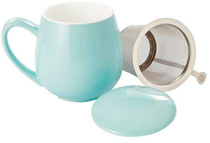 d&b Saara - Taza de té (porcelana, 3 piezas, 0,35 L), color turquesa