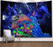 Zodight Wandteppich Psychedelic, Wandbehang Wandtuch Abstrakte Kunst Trippy Wandteppich Blau Pilz Tapestry Wall Hanging, Galaxis Tapisserie für Schlafzimmer Wohnzimmer Wohnheim