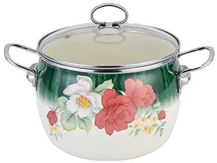 Cocotte Casseruole Capace casseruola con Il Coperchio Binaural 5.5L da tavola Duro Smalto Coating Pot della minestra, Piano Cottura a induzione Fornello a Gas Generale