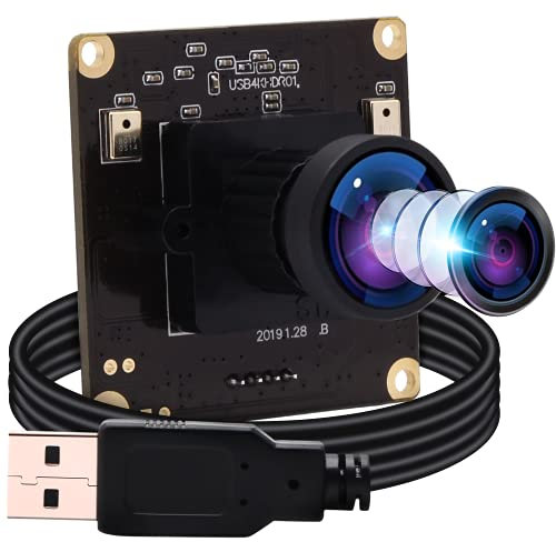 ELP IMX317 Webcam 4K Ultra HD Grand Angle pour PC Caméra Mini UVC 3840x2160@30fps pour Windows/Linux/Raspberry Pi, 2160P USB Conférence Vidéo Industrie OTG Webcaméra USB4KHDR01-L170