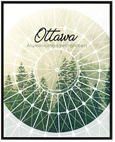 BIRAPA Aluminium Bilderrahmen Ottawa 48x64 cm in Schwarz Matt mit Antireflex-Kunstglasscheibe Posterrahmen Puzzlerahmen