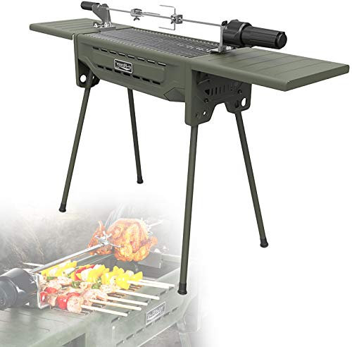 0℃ Outdoor Barbecue in Acciaio Inox a Carbone, Professionale Strumento per Barbecue Portatile Maniglia Pieghevole Barbecue Griglia di Cottura per Parco Barbecue All'aperto e Fumatori 5-10 Persone,D