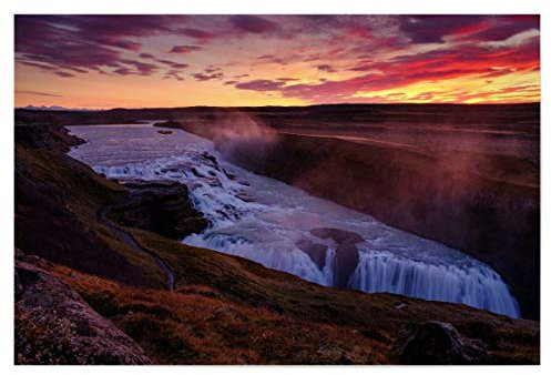 artboxONE Poster 30x20 cm Natur Gullfoss Waterfall at Sunrise - Bild gullfoss Dawn gullfoss