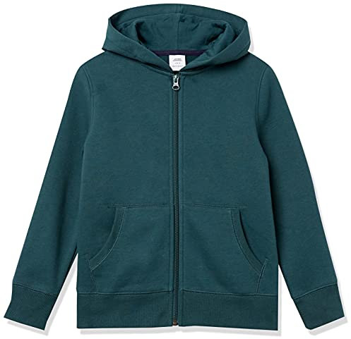 Amazon Essentials Jungen Fleece-Kapuzenpullover mit Reißverschluss, Dunkelgrün, 5 Jahre