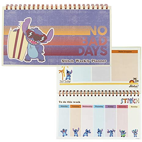 CERDÁ LIFE'S LITTLE MOMENTS Planificador Semanal Pequeño de Espiral de Stitch - Licencia Oficial, Azul, 2100003559