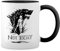 Not Today Arya Wolf Stark Catspaw White Coffee Mug with Black Rim & Handle