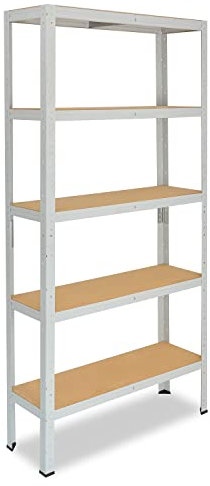 shelfplaza® 180x70x30cm OFFICE Lagerregal Büro Schwerlastregal lichtgrau/Metall Regal Büro mit 5 Böden/Kellerregal, Werkstattregal/Steckregal Metall 175kg Traglast/Büro Regal für Ordner