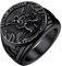 U7 Herren Siegelring mit St. Michael der Erzengel Porträt Schwarz Katholischer Schutzpatron Ring Fingerring religiöser Modeschmuck Accessoire für Männer(Ring Größe 64)