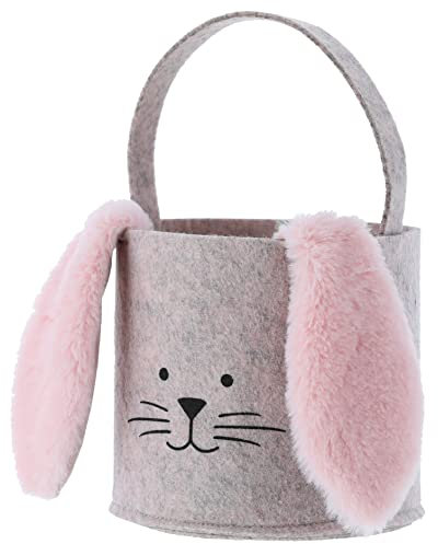 foolonli Osterkorb Korb Filz Rosa Hase Ostertasche Körbchen Geschenkverpackung Ostern Geschenktasche