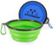 Pet's Playground Collapsible Dog & Cat Bowl | Raised, Portable & 1 Litre | Blue & Green