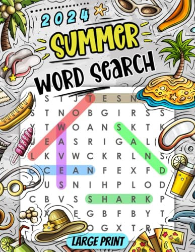 Summer Word Search Large Print: Relaxing Wordfind Puzzle Book for Adults & Seniors to Have Fun on Summer Days
