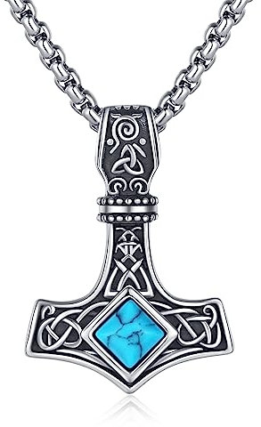 ZIPPICE Thors Hammer Halskette 925 Sterling Silber Wikinger Keltischer Kette Mjölnir Anhänger Nordische Wikinger Anhänger Unisex Schmuck Schmuck Geschenk für Damen Frauen Mama Freundin