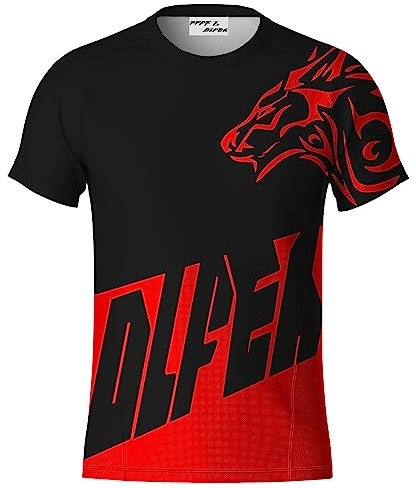 Mountainbike MTB Top Kurzarm Atmungsaktiv Bequem Weich Feuchtigkeitstransport - Radtrikot - Jersey - Fahrradshirt Kurzarm - Radshirt - Bikeshirt MTB,T-Shirt Schnell Trocknen (Rot,XL)