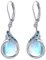 Phönix Mondstein Ohrring Sterling Silber 925 Mondstein Damen Ohrring Tropfen Hängend Ohrringe Hypoallergen Schmuck für Frauen Mädchen