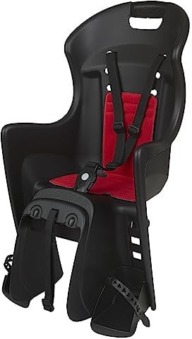 DIEFFE 8630500036 - Fahrradkinderrücksitz Bikey Cool ELM mit 26'' bis 29'' Rädern. Geeignet für Kinder mit einem Gewicht von 9 bis 22 kg in Farbe Schwarz/Rot
