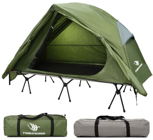 Arctic Lemmings 4-in-1 Camping-Kinderbett-Zelt, faltbares erhöhtes Zelt-Set für 1 Person zu verwenden, tragbares Zelt für Outdoor-Wandern, Camping