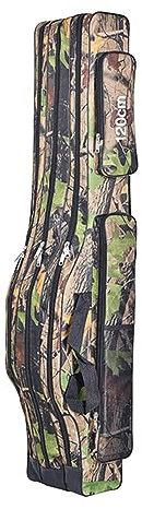 Portable Angeltasche Angelrute Angelgerät Tasche, Rutentasche Camouflage, 120cm Angelkoffer für Angelzubehör Angelköder [Braun]