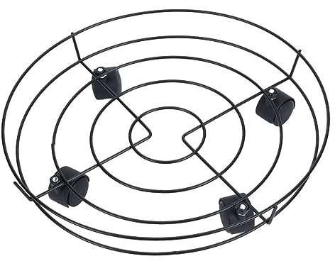 F Fityle Support de Plante Robuste avec roulettes en métal en Fer forgé Pot de Fleur Rond en Pot sur roulettes pour intérieur et extérieur, 40CM