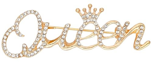 Tidefire Crystal Pflanze Brosche Bogen Strass Brosche Blatt Brosche Rose Brosche Pin Brustnadel für Frauen Kleidung Korsage (Königin Gold)