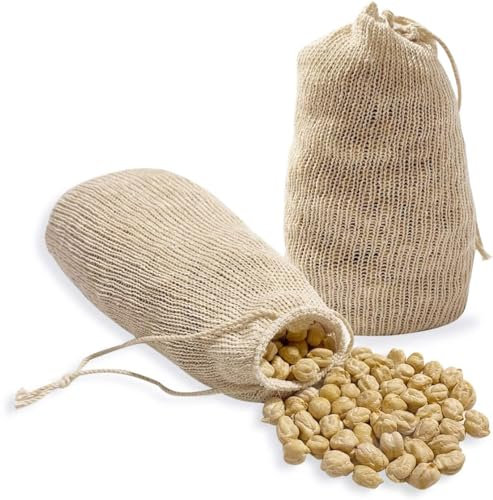 Set 2 Mallas de Cocción para Cocer Garbanzos, Bolsa Rejilla para Cocer Legumbres, Bolsas Reutilizables para Cocinar el Cocido Madrileño, Apta para Todo Tipo de Ollas a Presión, 2kg