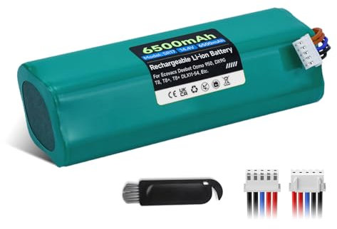 Mspalocell 14.4V 6500mAh Ersatz Akku Kompatibel mit Yeedi Vac 2 pro,Vac 2,Yeedi Vac/Vac max,für Ecovacs Deebot Ozmo 950 DX9G/DX93/DX96,T5,T8,T8+,T9,T9+,DLX11-54 Staubsauger