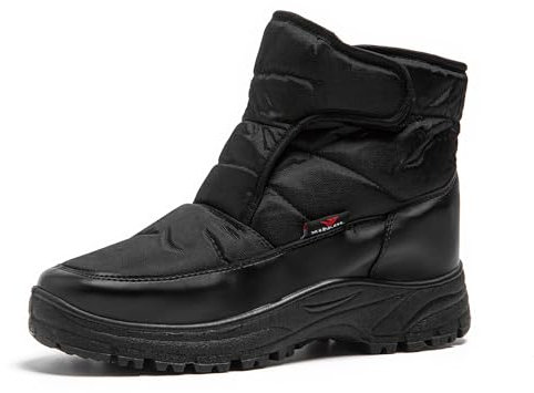 JOMIX Stivali Uomo Doposci Stivaletti Invernali da Neve Pelosi Caldi Scarpe Impermeabile da inverno MU9541 (Nero, 41)