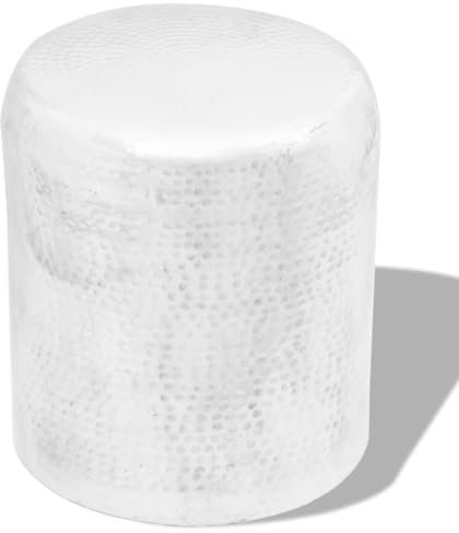 THOYTOUI Hocker/Beistelltisch, TV-Tisch FrisierTisch Couchtisch Kaffeetisch Mit Stauraum Geeignet für Eingangshalle Küche Wohnbereich Hotel aus gehämmertem Aluminium Silbern