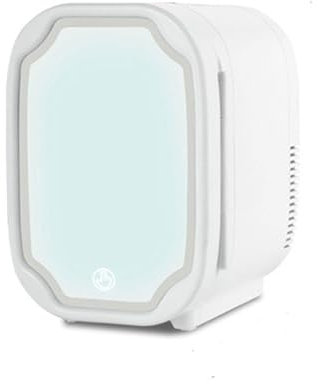 UNYQBFKM Frigo Trucco La Cura della Pelle, Mini Frigorifero con Specchio LED Dimmerabile 12v/220v Raffreddatore/Scaldatore Termoelettrico Personale per Refrigerare Trucco, Cura della Pelle