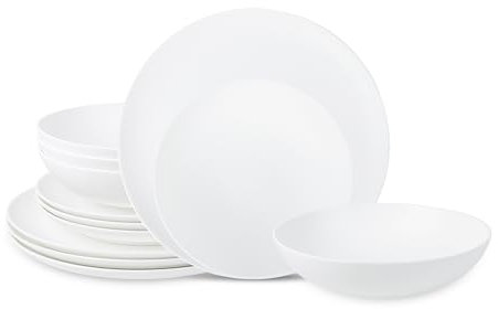 Stone Lain Taglio Geschirrset, 12-teilig, Bone China, Mattweiß