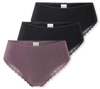 Schiesser Damen 3 PACK Brazilian Slip Unterwäsche mit Spitze - Modern Multipacks